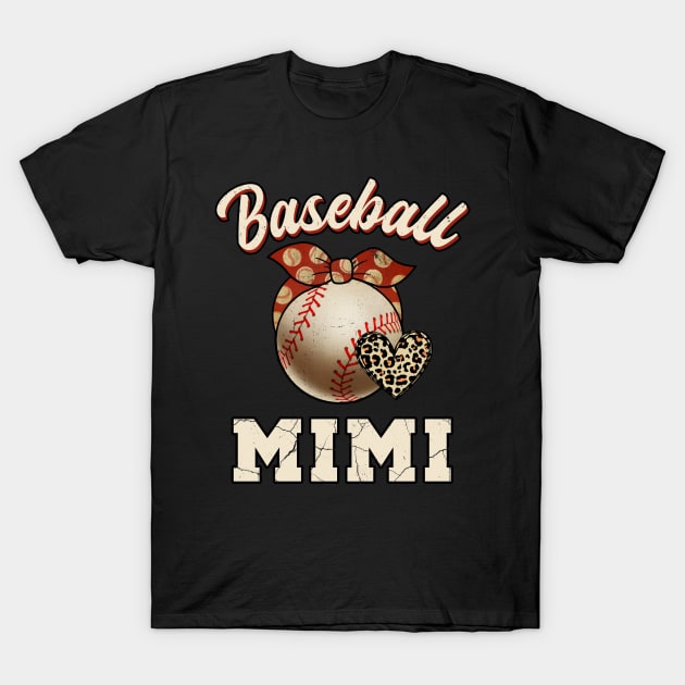 Baseball Mimi Leopard Baseball Player Mother's Day T-Shirt by snnt